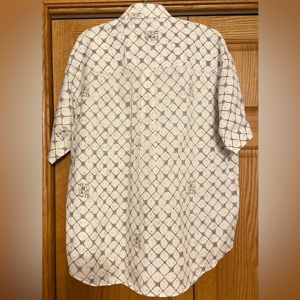 Gant Salty Dog Vintage Shirt Mens Large White Imperial Poplin Golf Print - Picture 2 of 5